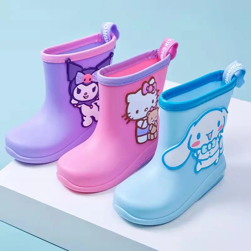 

Hello Kitty аниме резиновые сапоги с героями мультфильмов дети кавайный дождливый день водонепроницаемый нескользящий утолщенный износостойкий низкий сварной