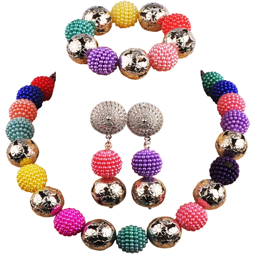 

Разноцветные Африканские свадебные бусы с имитацией жемчуга, нигерийское ожерелье, Свадебные Ювелирные наборы для женщин