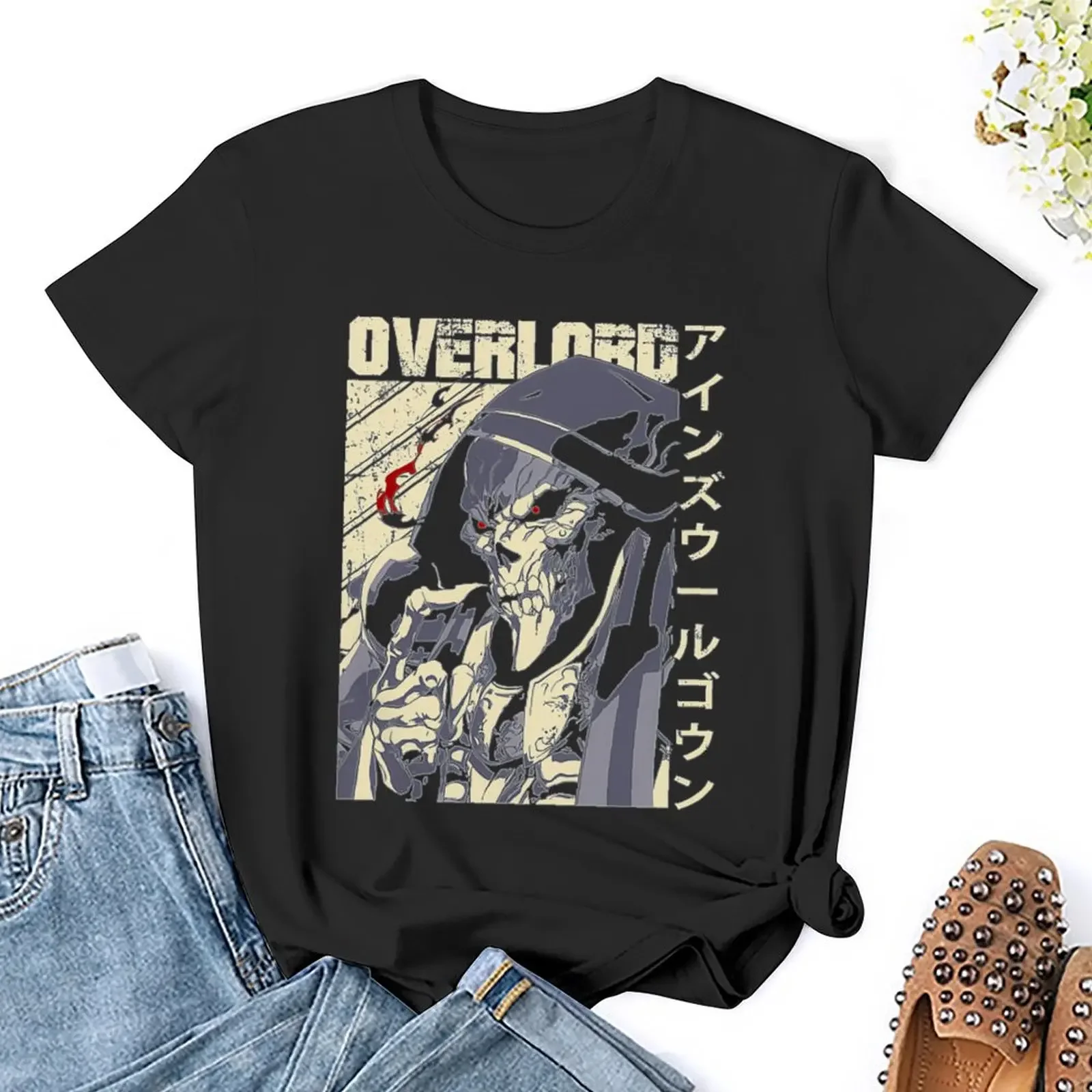 Футболка Overlord с животным принтом блузка женские летние блузки 2024.