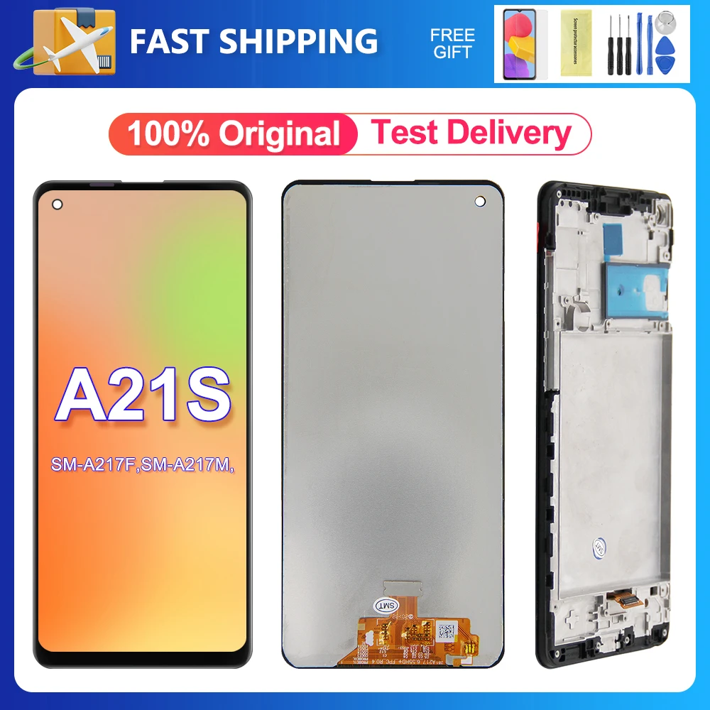 

6.5"Original For Samsung Galaxy A21S LCD Display Touch Screen Replacement Digitizer With Frame For Galaxy SM-A217F, SM-A217F/DS