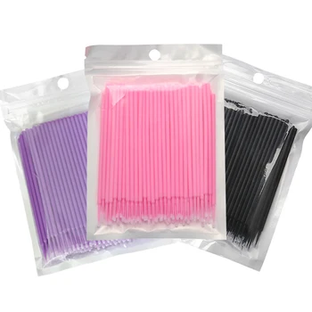 100/200pcs Micro Brushes Cotton Swab Eyelash Extension Disposable Eye Lash Glue Cleaning Brushes Applicator Sticks Makeup Tools 1