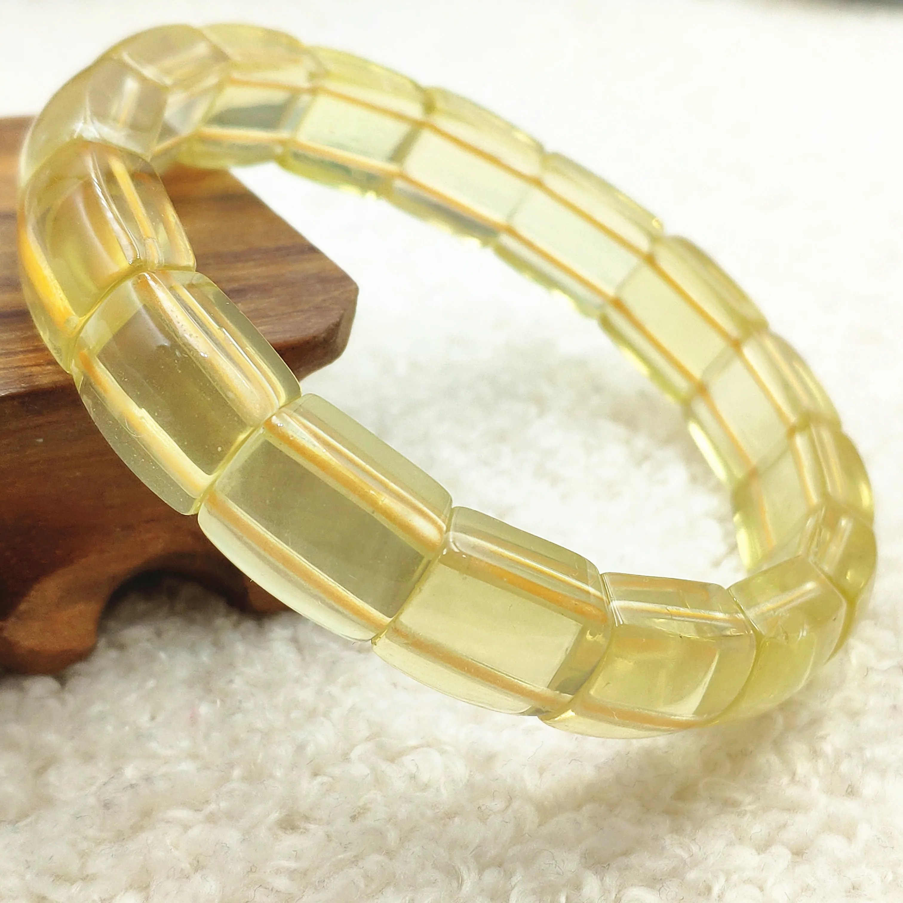 

Natural Yellow Citrine Quartz Clear Rectangle Beads Bracelet Crystal 16x12mm Lemon Citrine Women Men Wealthy AAAAA