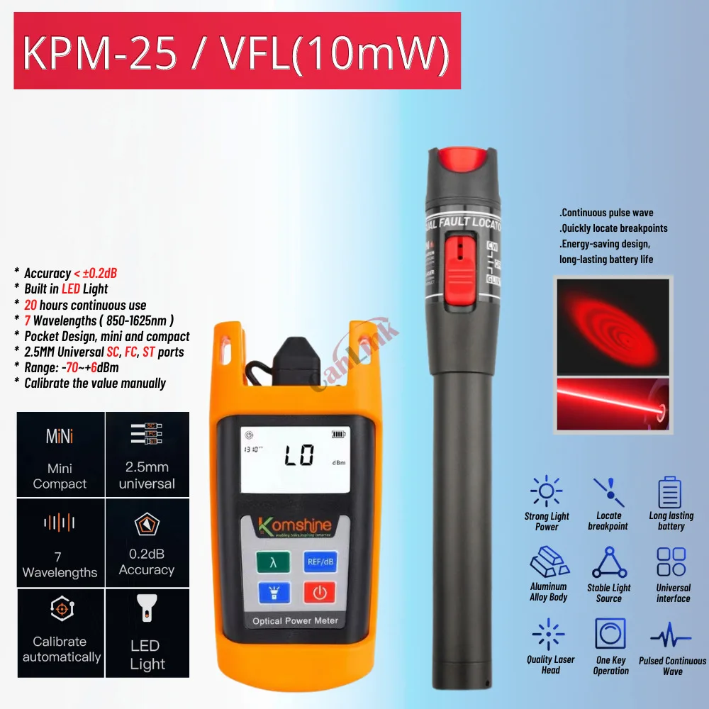 Quality Optical Fiber Cold Splicing Tool Kit FTTH FC-6SComponent Fusion Termination Optical Power Meter Optical Fiber Cleaver