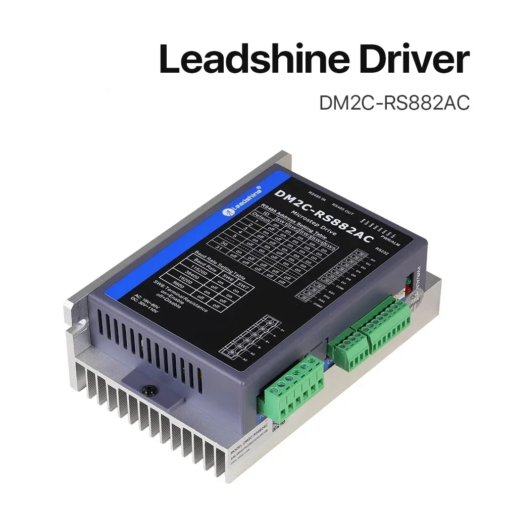 Фото Драйвер шагового двигателя Nema 34 DM2C-RS882AC (2026 г.), 2-фазный, интегрированный привод и управление, 3.2-8.2А, 20-80В переменного тока, 30-110В постоянного тока, для ЧПУ №1