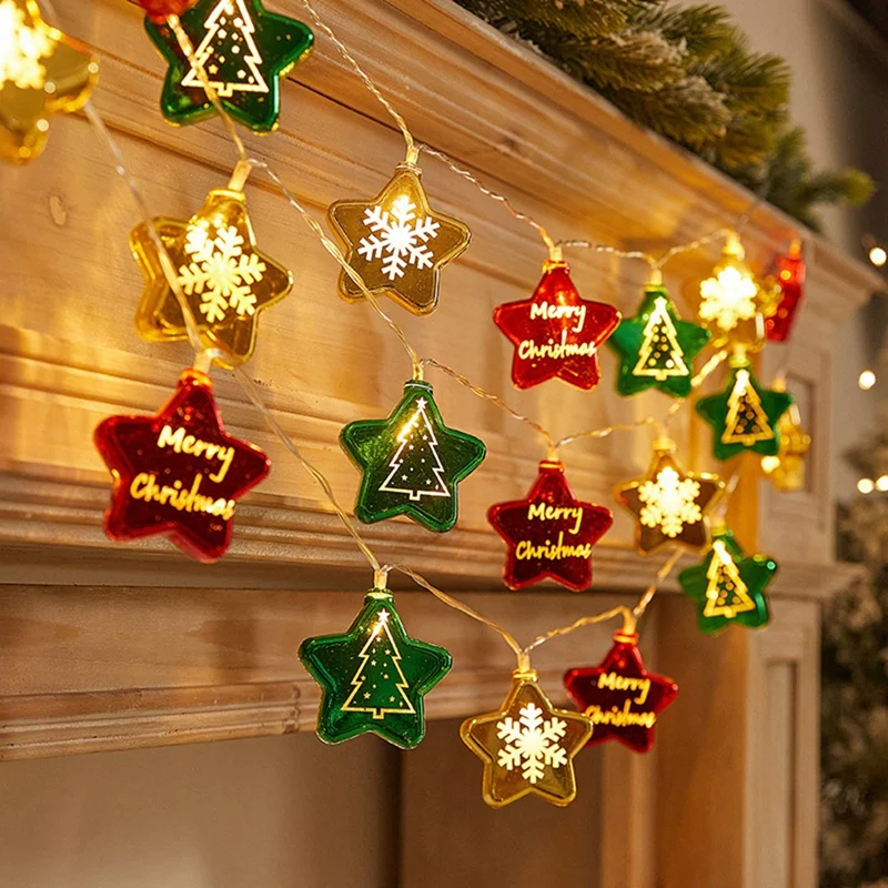 

1 компл. Светодиодный String светильник Outdoor для рождественской гирлянды для праздничного освещения, декор подвесной Декор B