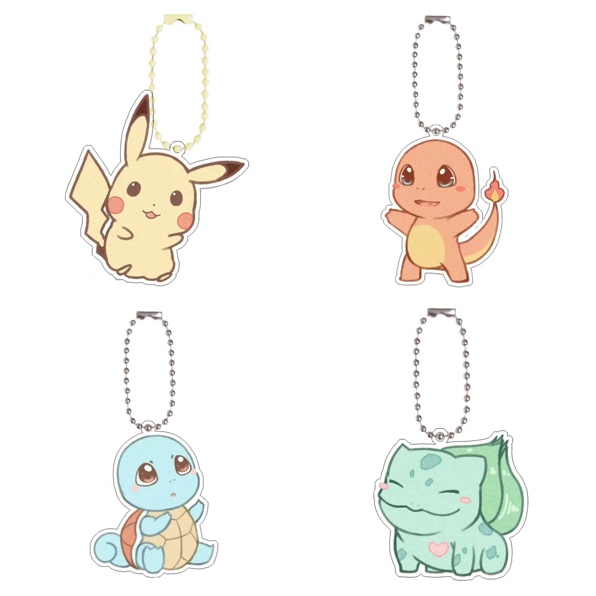 Pokemon Qikachu Squirtle Psyduck Togepi самоконтроль акриловый мультяшный ключ с пряжкой кулон