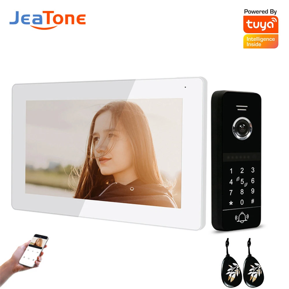 Jeatone WiFi Wireless 960P Full Touch Screen Video Intercom Doorbell With Motion Detection & Night Vision