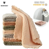 5pcs microfiber dishcloth non stick oil absorbent towel for kitchen multifunction household bathroom towels kitchen supplies