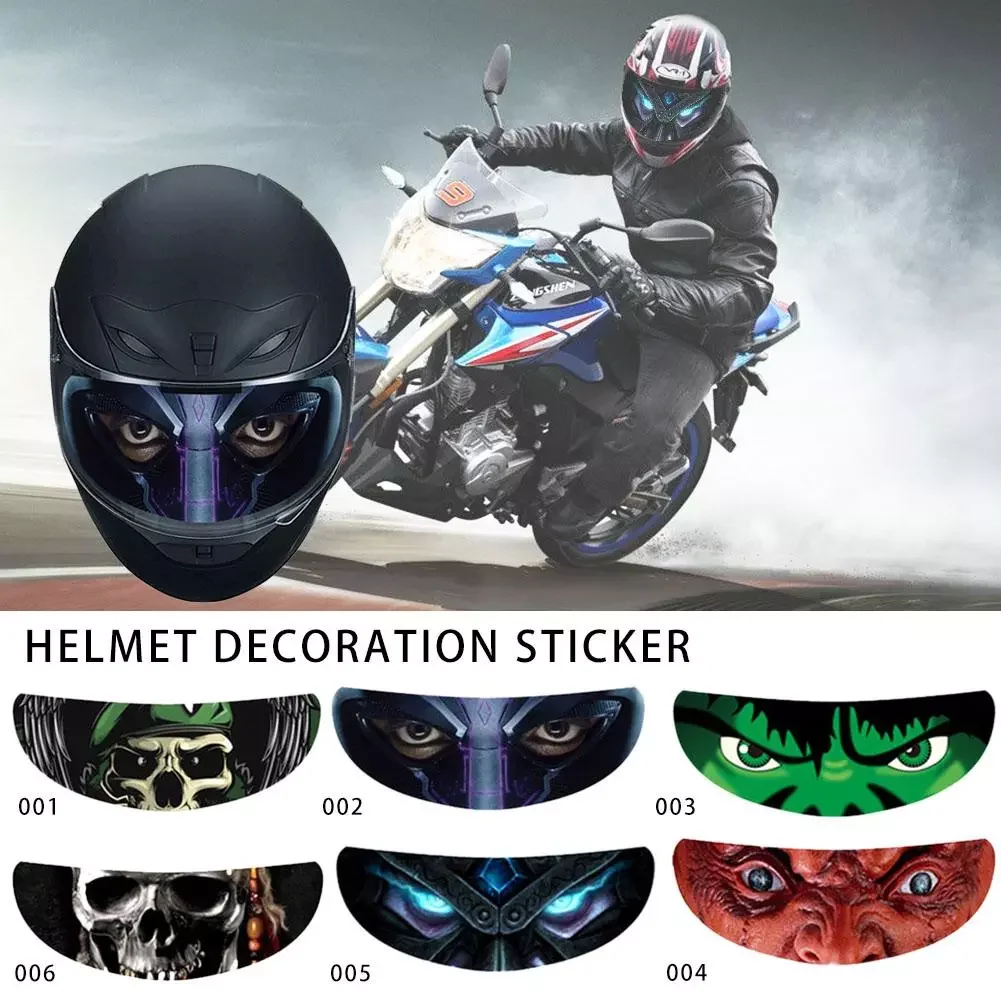 Decoration Sticker Detachable Motorcycle Racing Helmet Lens Visor Sticker Cool Applique Personality Film Lens Decal