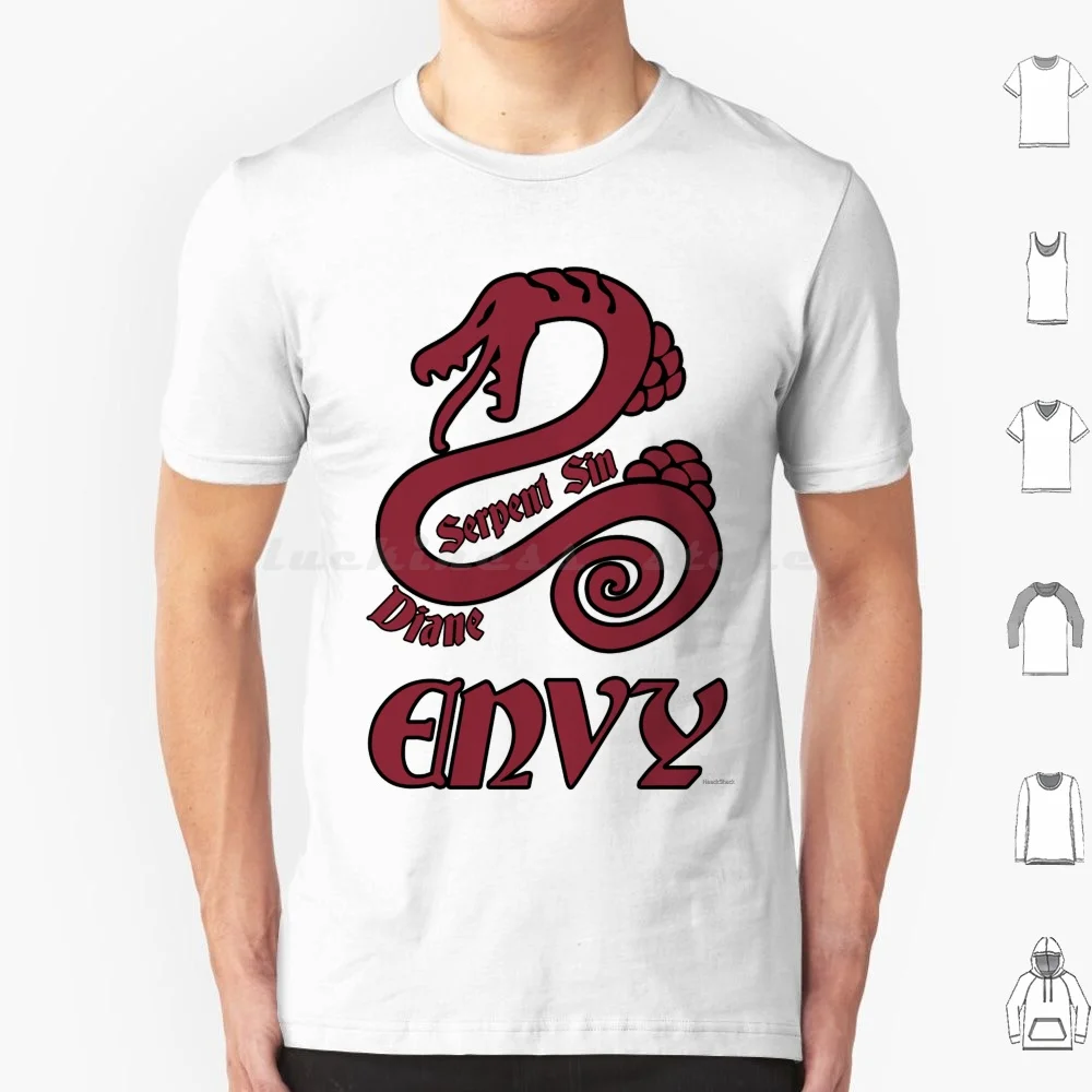 Фото Футболка Diane Serpent Sin Of Envy 6xl, хлопковая крутая футболка Envy Diane Serpent Snake, аниме, манга Netflix, Holy Knights 7, смертные грезы №1
