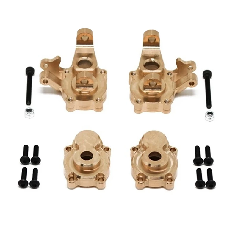 

4-Piece Brass Front Inlet Drive Housing Cover Knuckle For YK4102 YK4103 YK4082 Ykong RC Track Upgrade Parts Accessories