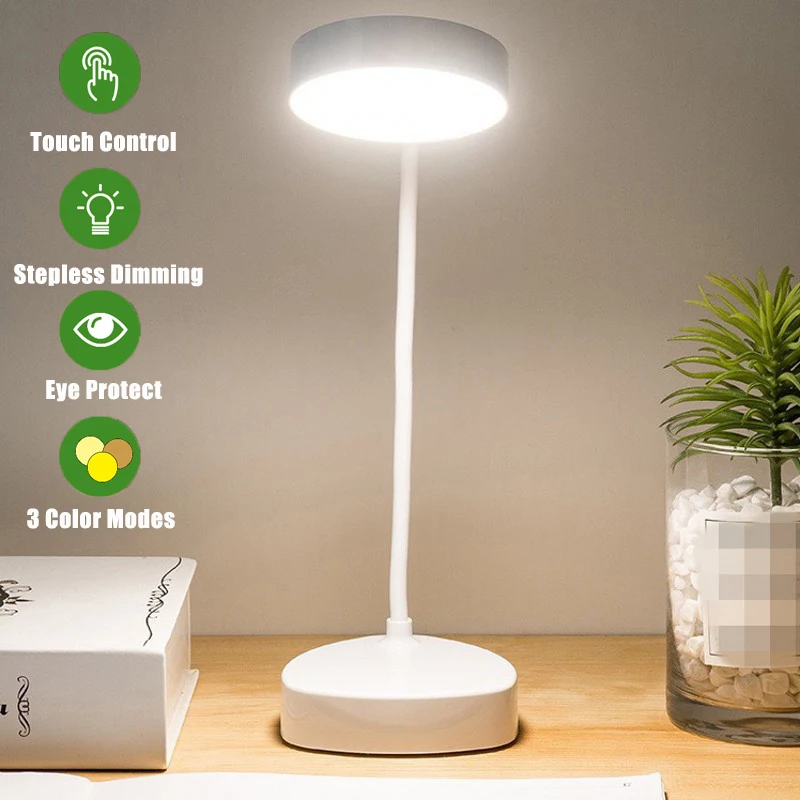 

Светодиодная настольная лампа, складной приглушаемый светильник для чтения с функцией защиты глаз, 5 в постоянного тока, с зарядкой от USB, пр...