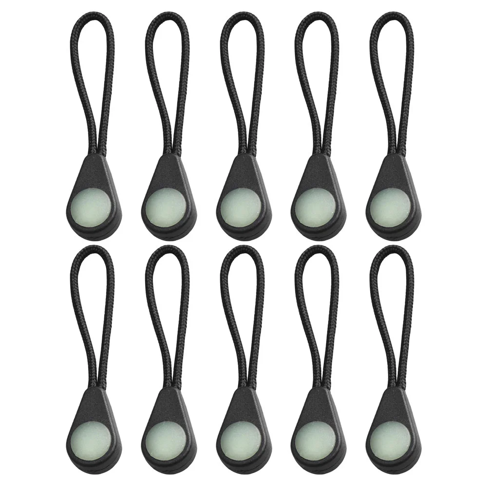 

10Pcs Decor Black Bags Backpacks Luminous Zipper Extenders Zippers Zipper Heads for Coat Clothing