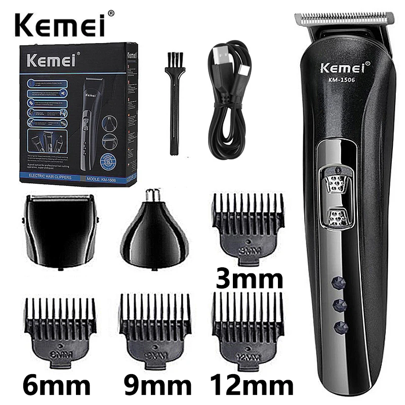 

Многофункциональная USB машинка для стрижки волос от Kemei, перезаряжаемая электрическая машинка для стрижки волос, бритва для бороды, машинка для стрижки волос Keme
