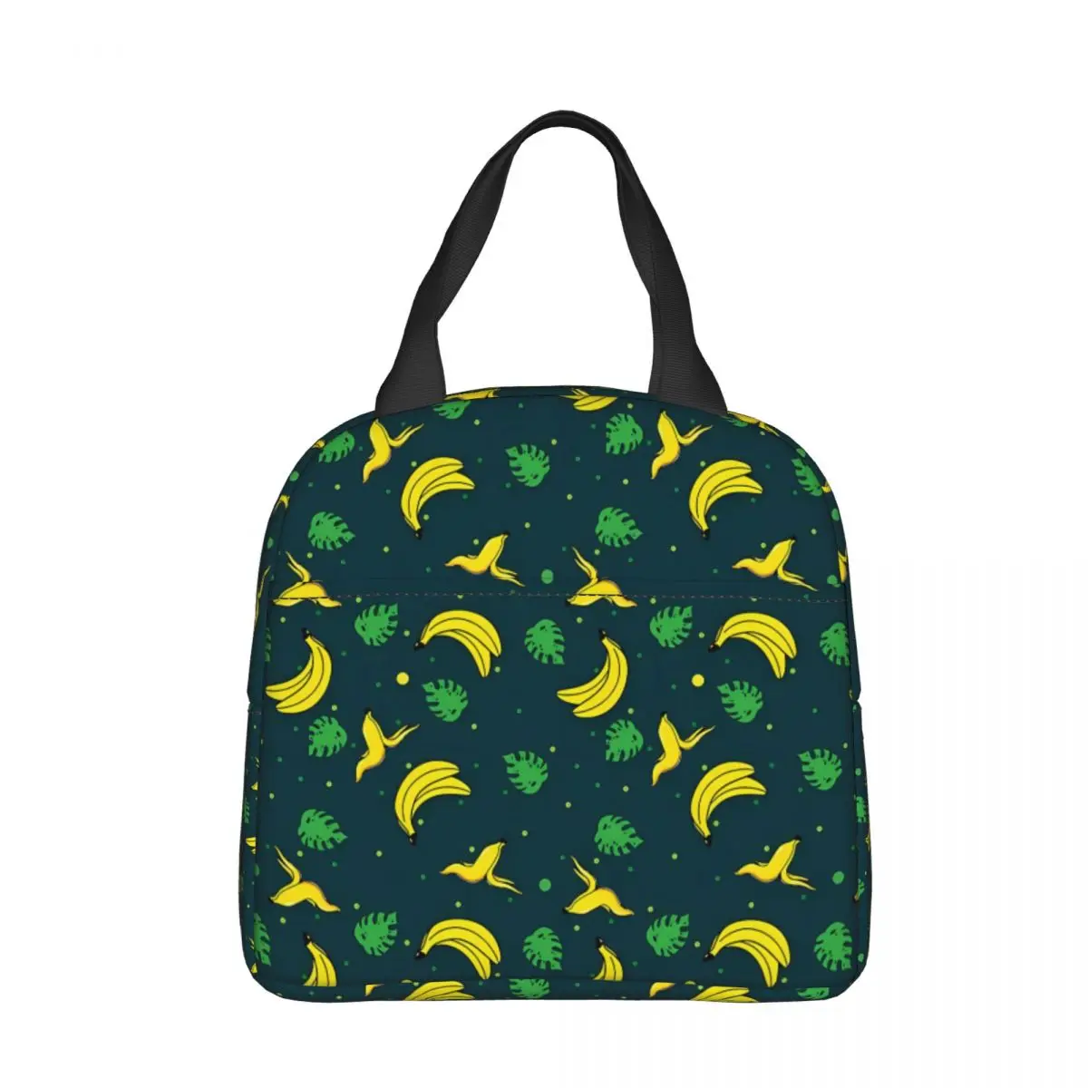 

Green Pattern Oxford Cloth Portable BagsFruit Banana School Trip Lunch Hiking Debris Cooler Food Handbags