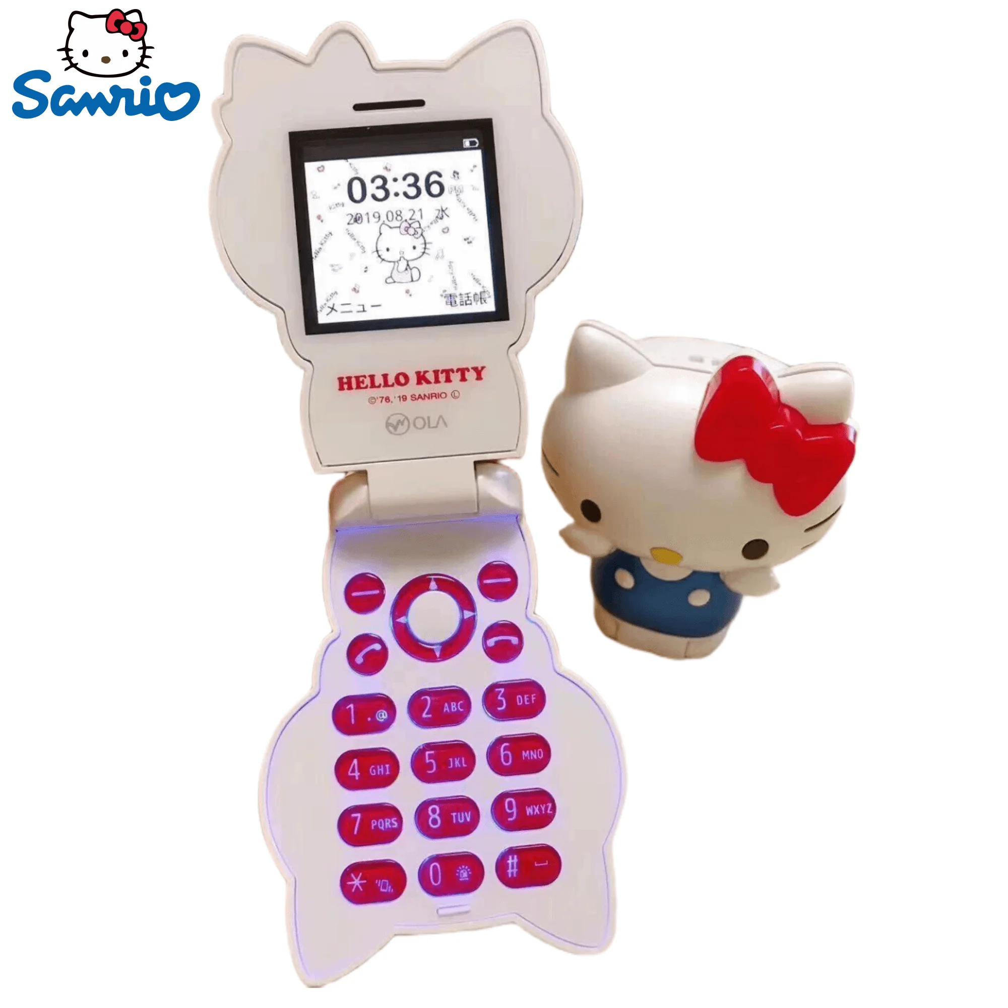 

Sanrio Limited Edition Foldable Phone Hello Kitty Anime Peripheral Call Function Multi Language Switching Children's Cute Gifts