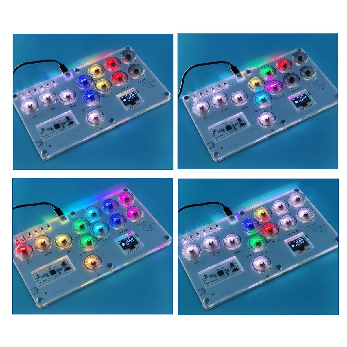 Игровая клавиатура RP2040 Fighting Hitbox + 12 кейкапов для PS4 джойстик Raspberry Pi Street Fighter 6 Tekken