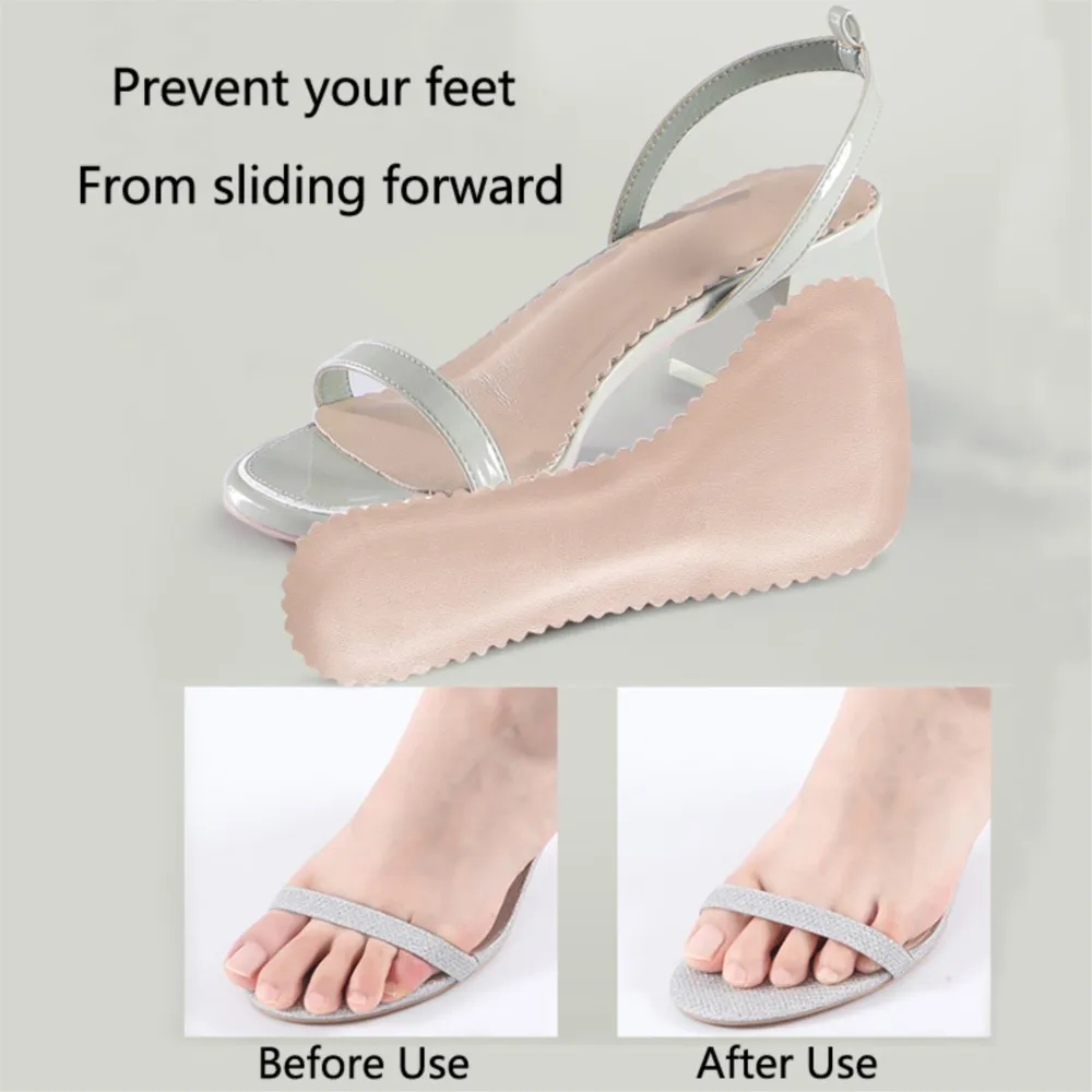 Comfort Sweat-Absorbing Non-Slip Insoles for Sandals High Heels Shoes Women Self-adhesive Stickers Seven-point Pads Soft Bottom