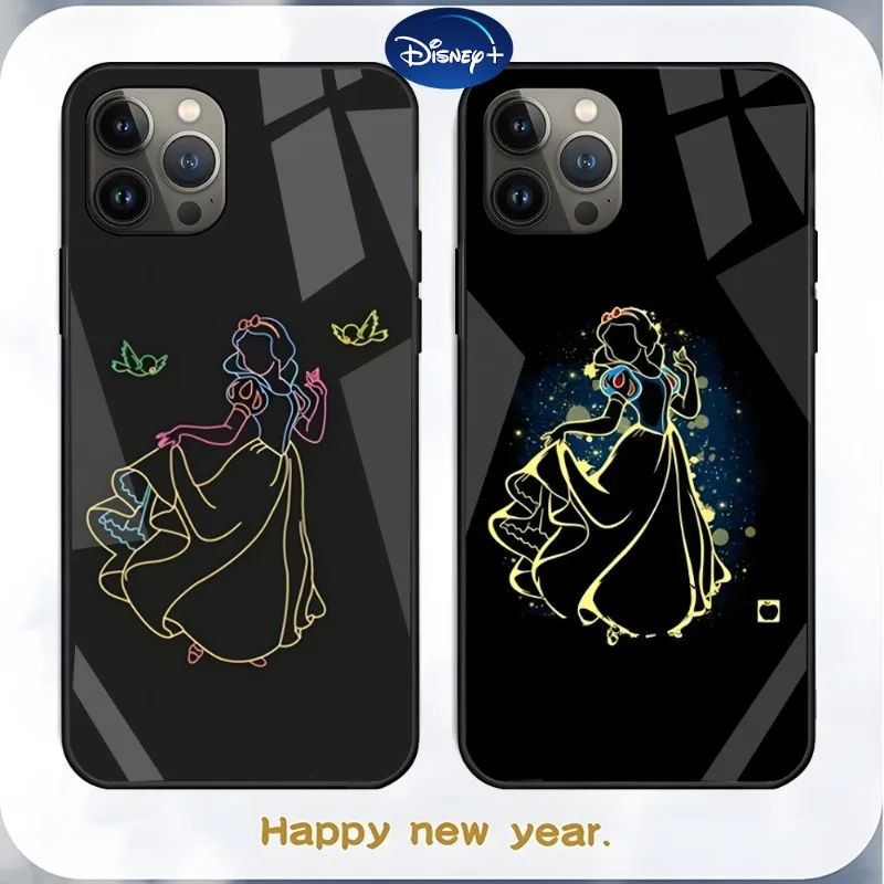

Elsa And Snow White Phone Case Tempered Glass For IPhone 13 12 11 Pro Max Mini X XR XS Max 8 7 6s Plus SE 2020 Shell Fundas