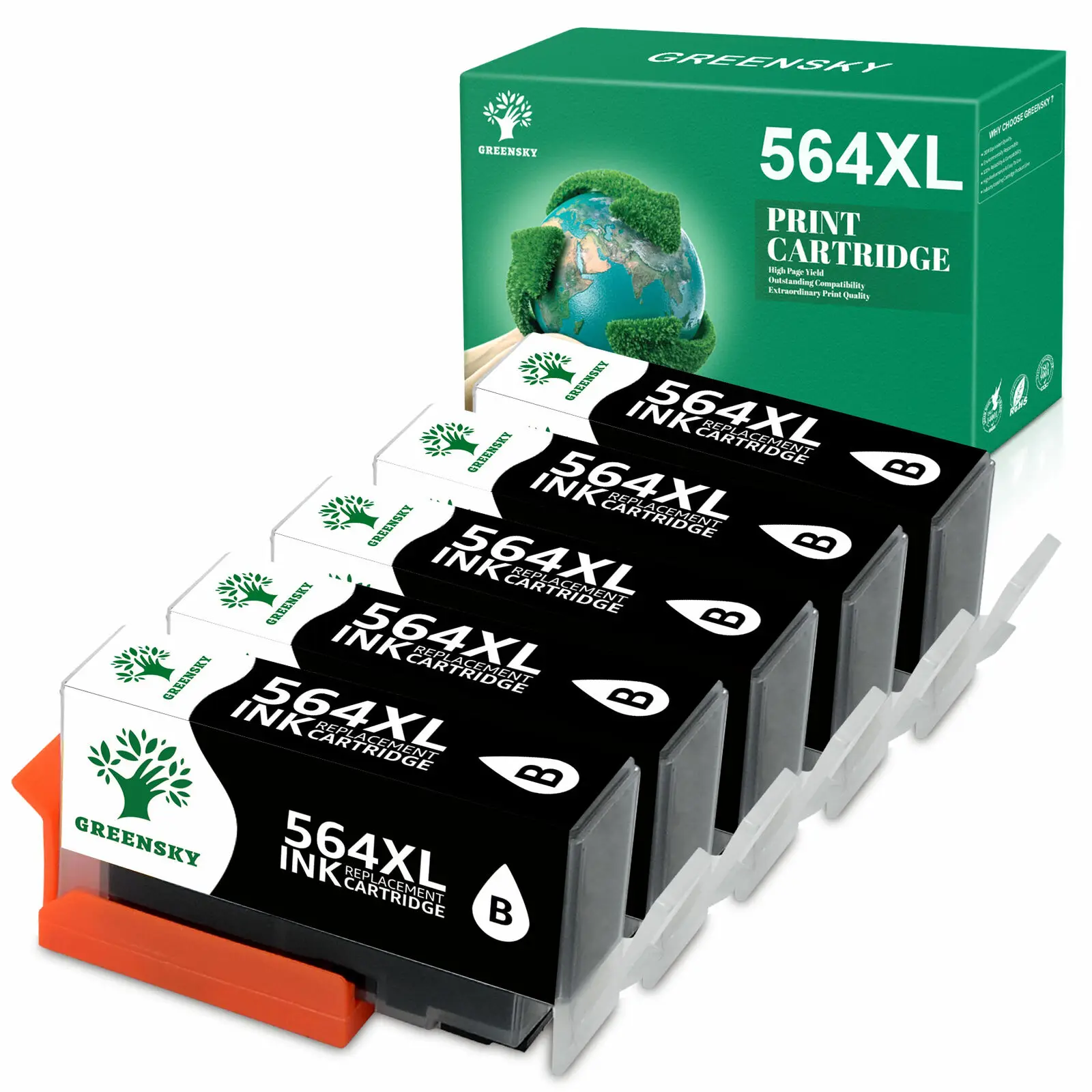 5х XXL черная Φ 564 XL Photosmart 6510 6520 7510 7520 552