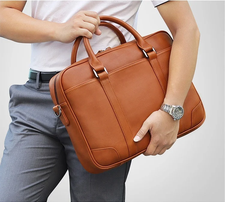 High Quality Genuine Leather Handbags For Man Doctor Layer Working Bag 14