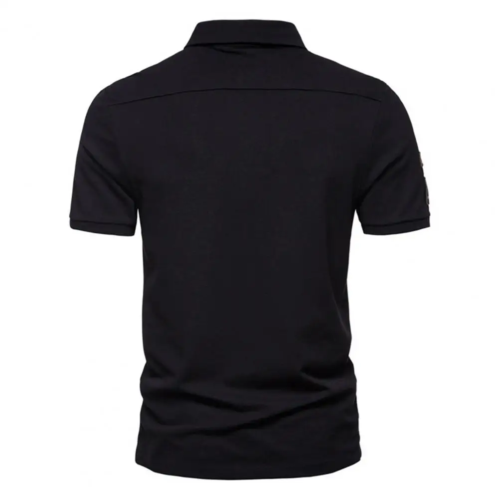 

Great Men Shirt Colorfast Short Sleeves Men Outdoor Tops Lepel Anti-pilling Men Outdoor Tops