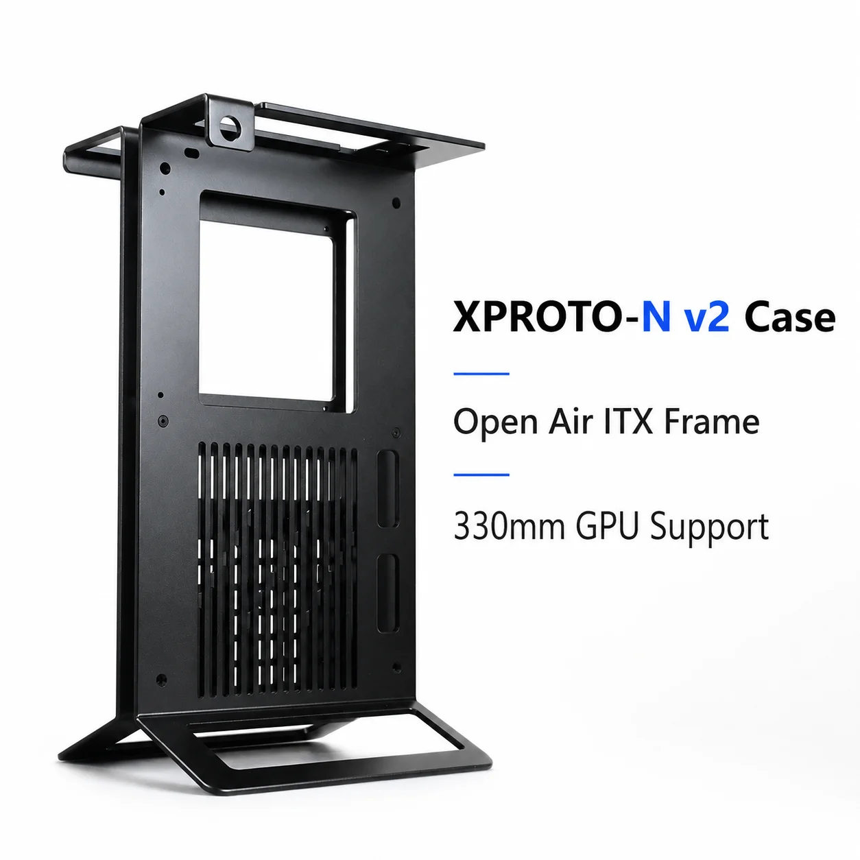 Фото Корпус XTIA XPROTO-N V2 Open Air Mini ITX, 4 мм, алюминиевая рама SFF, поддержка блоков питания SFX/SFX-L, видеокарты до 330 мм, для самостоятельной сборки игрового ПК №1