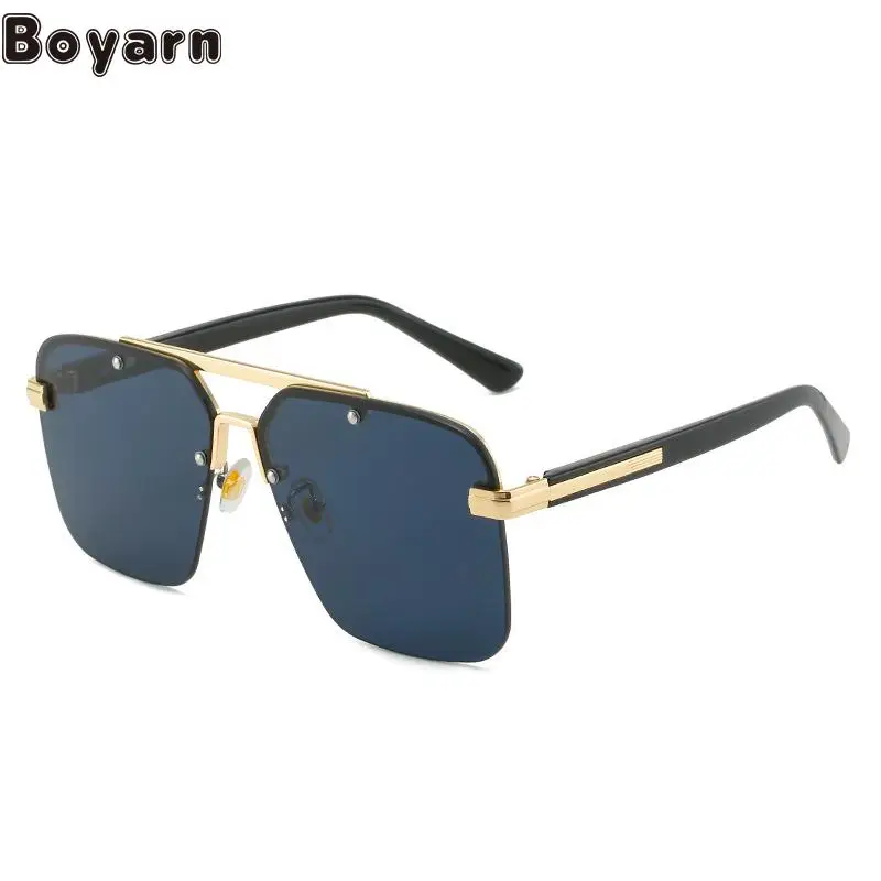 

Boyarn 2022 New Sunglasses Fashion Week Milan Catwalk Md Same Glasses Personality Double Beam Sunglasses Women