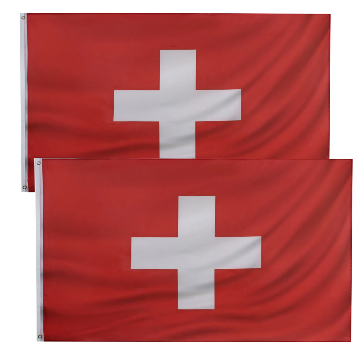 

2pcs Switzerland Flag 90x150cm Swiss National Flags Polyester Vivid Color and Fade Proof with Brass Grommets