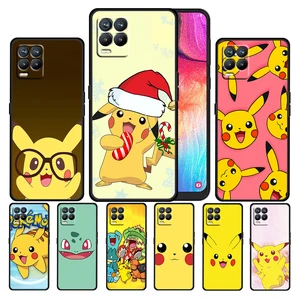 pikachu lovely baby cartoon for oppo gt master find x5 x3 realme 9 8 6 c3 c21y pro lite a53s a5 a9 2020 black phone case cover free global shipping