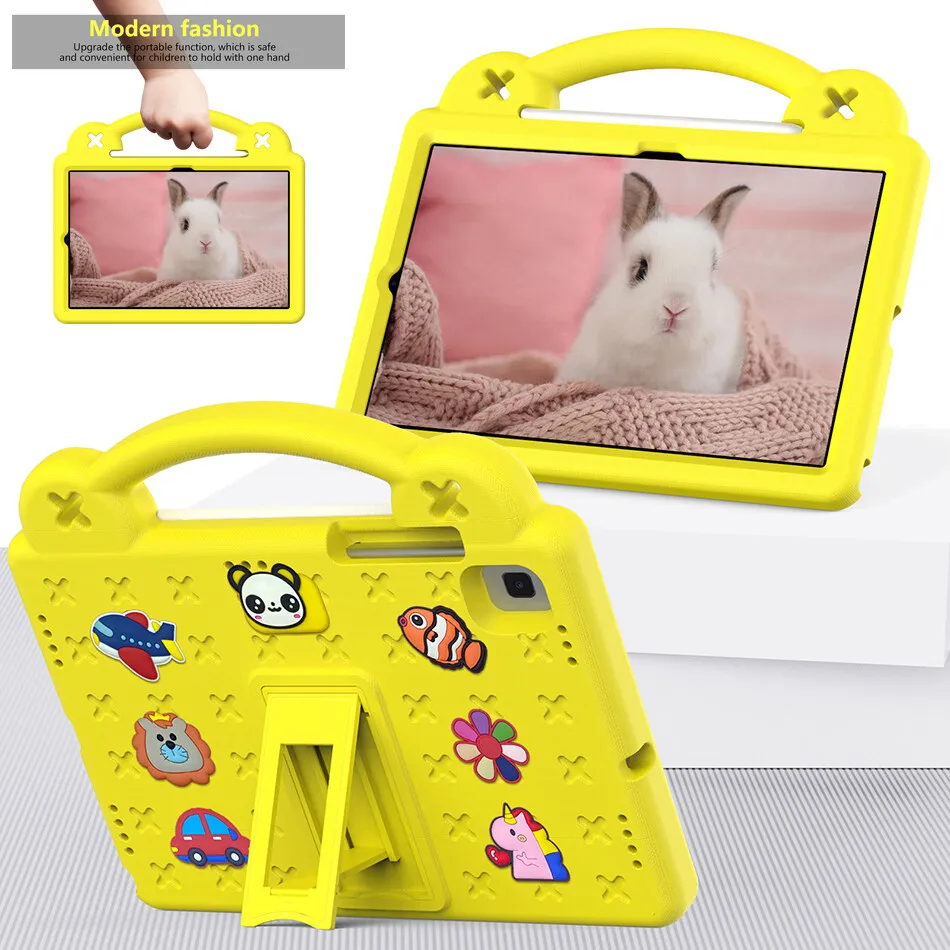 

For Samsung Galaxy Tab S6 Lite P610 P615 P619 S6 T860 T865 S5E T720 T725 A7 T500 T505 Shockproof Kids Cartoon Case with Handle