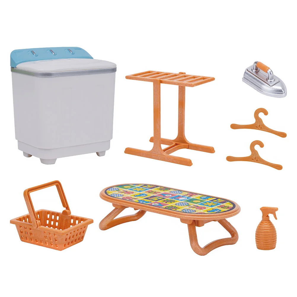 

Miniminiature Furniturehouse Accessories Washing Machine Ornament Scene Hanger Miniatures Iron Playset 12 Kid Pretend Play Set