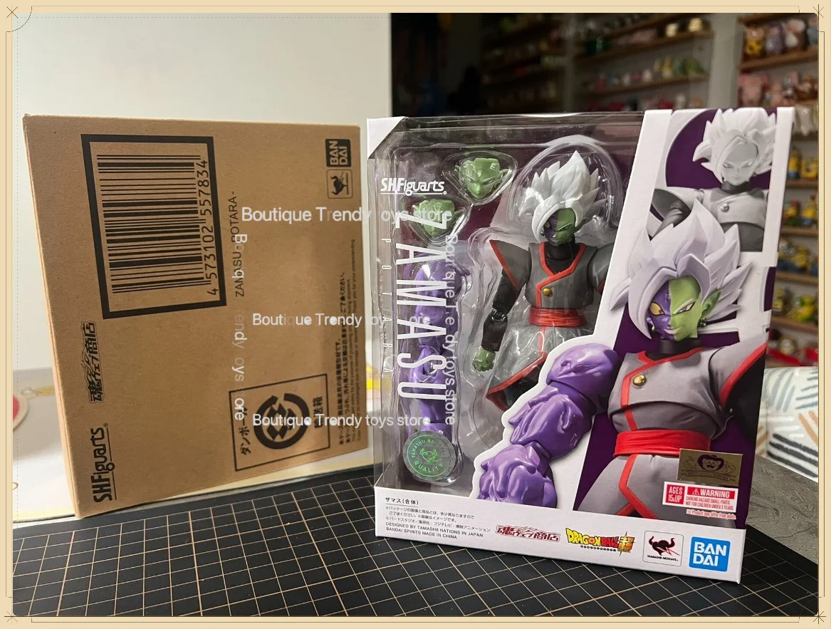 Фото Оригинальная коллекционная фигурка Bandai Dragon Ball: S.H.Figuarts SHF Tamashii Nations Super Zamasu Potara, аниме-фигурка, модель, игрушка, украшение №1