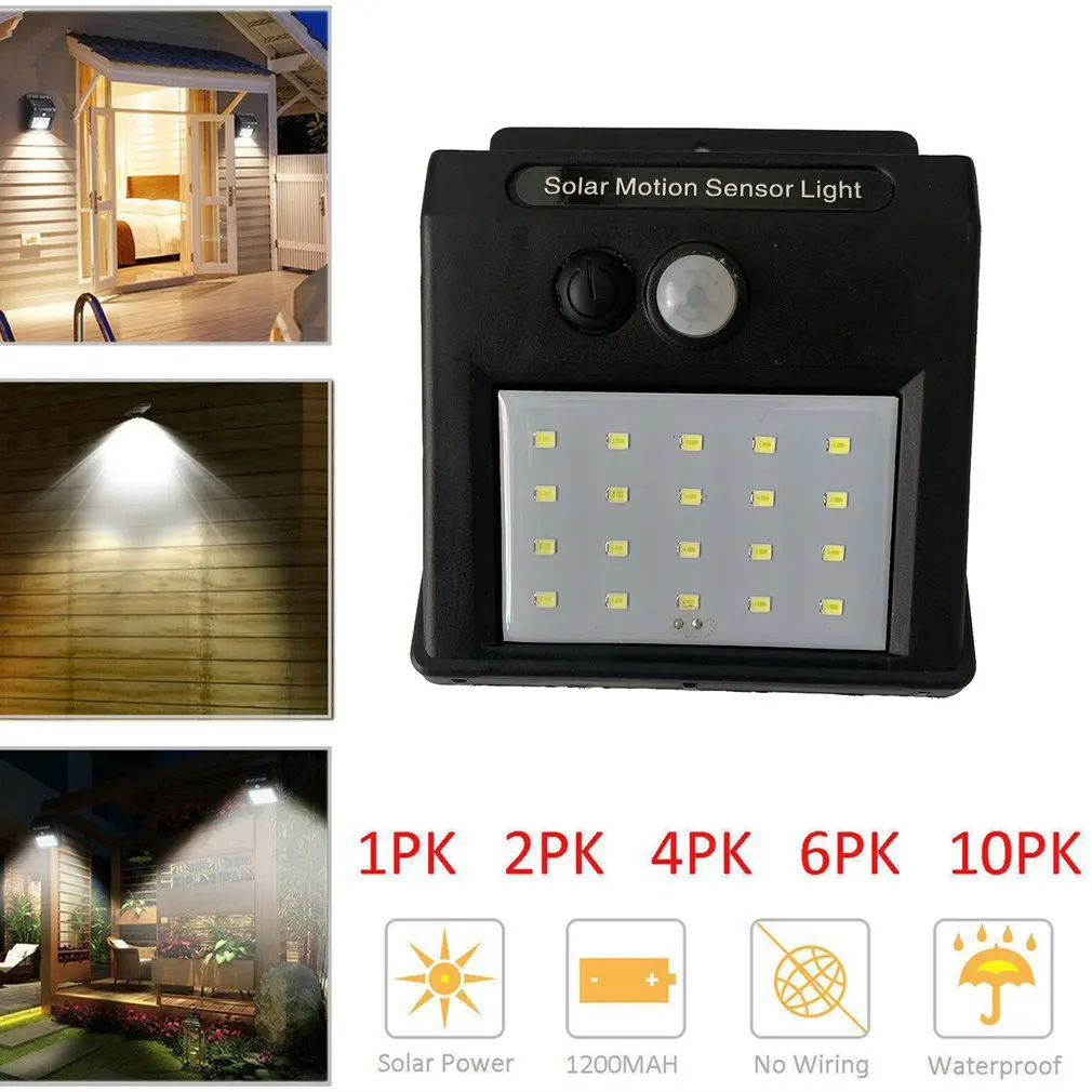 

350/100/20 LED Solar Lights Motion Sensor Wall Light Outdoor Garden Yard Lamp Waterproof Outdoor Waterproof Light