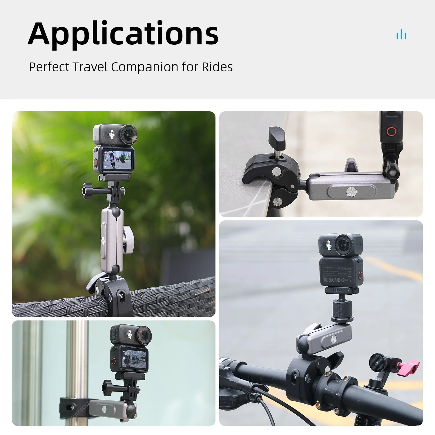Фото Крепление-зажим Vamson для DJI Osmo Nano на руль, для мотоцикла, велосипеда, для съемки, аксессуары для экшн-камер №3