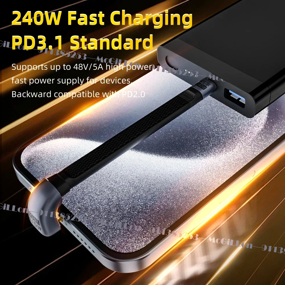 PD 240 Вт USB 4 0 Gen3 Type-C кабель 5A Быстрая зарядка C для фотокабеля Thunderbolt 3 8K @ 60 Гц Type 40