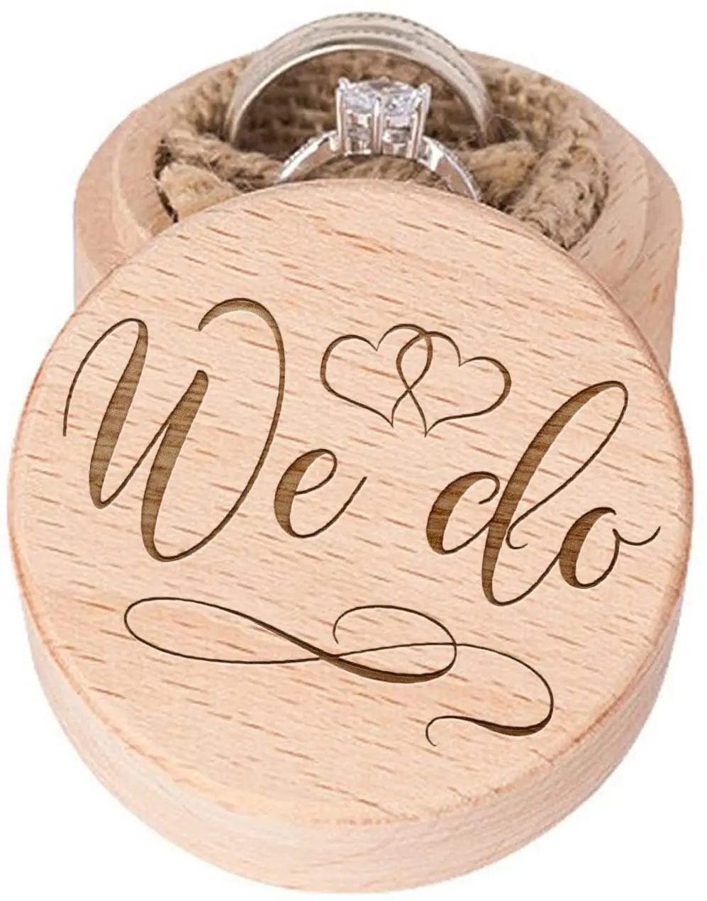 

Wooden wedding ring jewelry box engagement letter Ring Box Gift Box