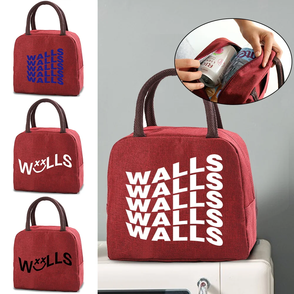 

Portable Lunch Bag Insulated Cooler Bag Walls Print Thermal Food Picnic Lunch Bag Women Girl Kids Children Food Storage Handbag