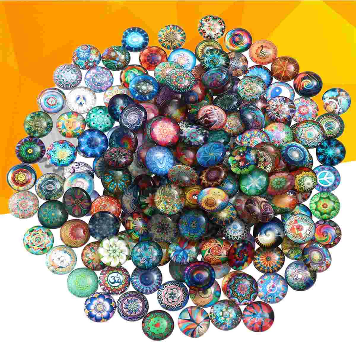 

Mosaic Tiles Round Glass Crafts Dome Tile Jewelrybeads Making Supplies Mixed Flatback Gemstonediy Half Cover Pieces Photo Bead