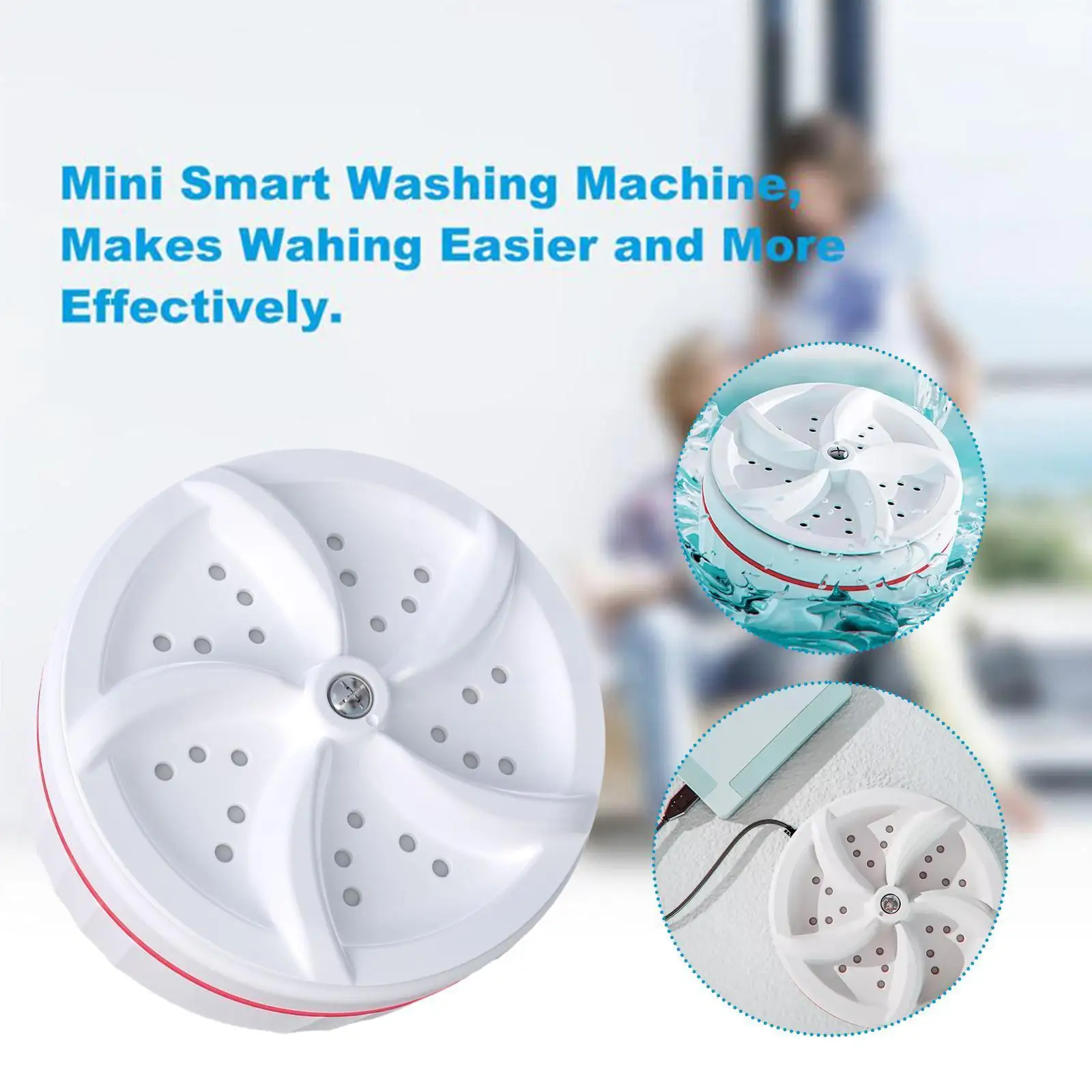 

Портативная ультразвуковая стиральная машина с питанием от Mini USB, удаляет грязь, турбо стиральная машина для чистки одежды, стиральная маши...