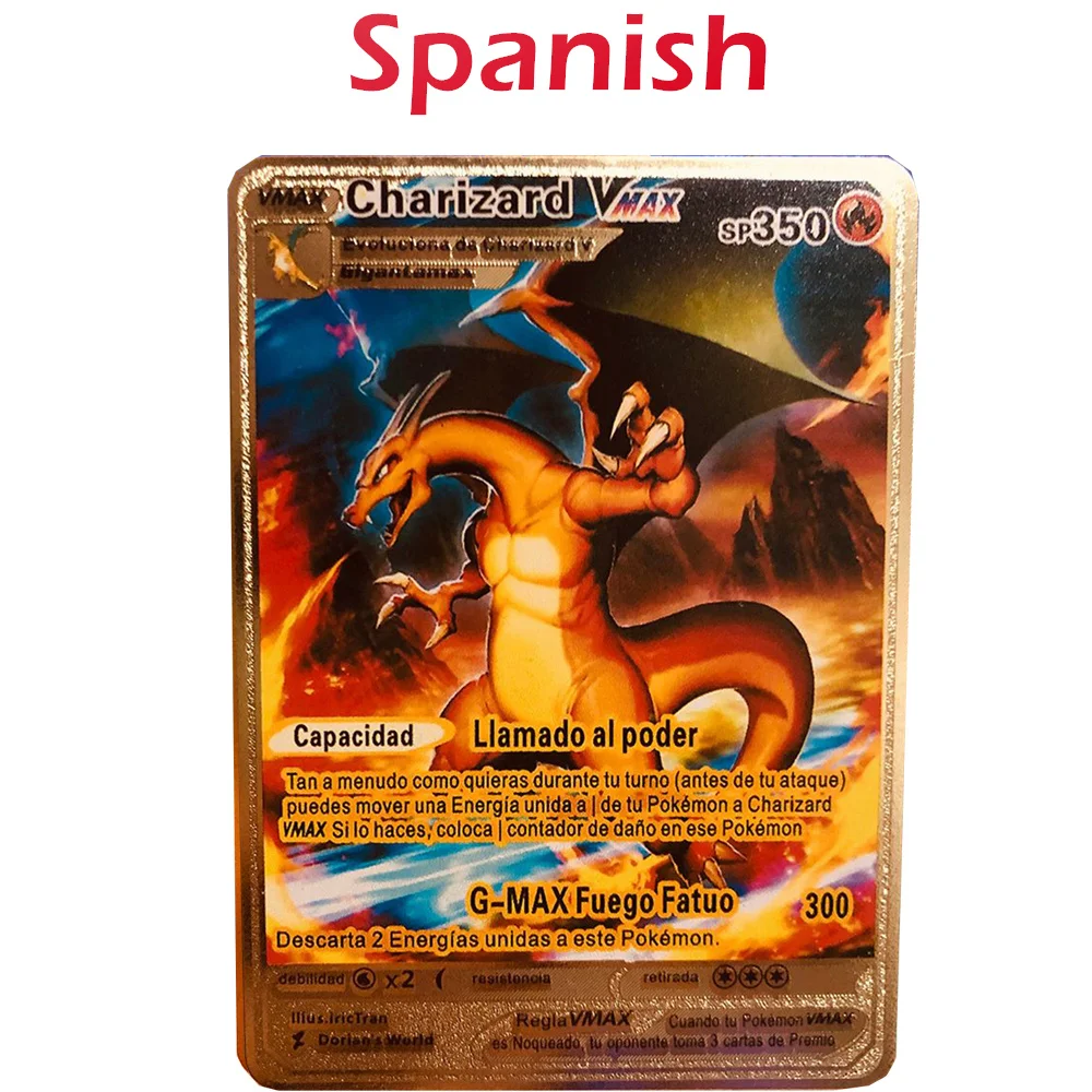 

SPRAY FIRE DRAGON METAL CARD SPIRIT BAOKEMENG GX ANIMATION CARD POKEMON META CARDS VMAX CHILDREN'S BIRTHDAY GIFT COLLECTION CAR