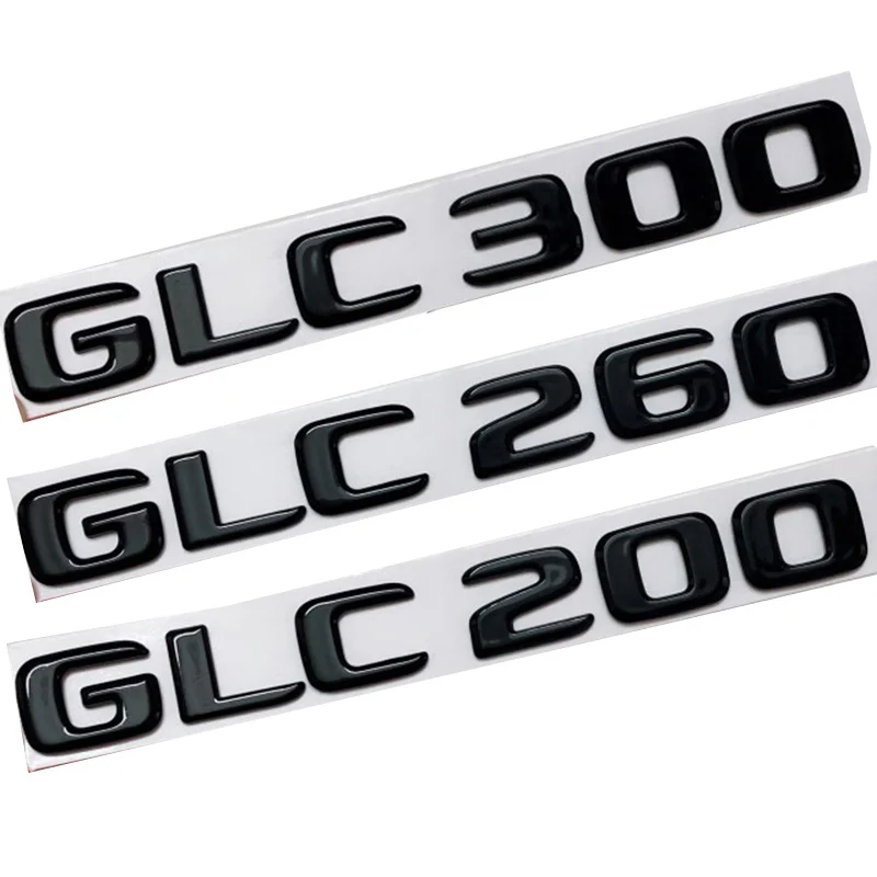 

3D ABS Black Car Rear Trunk Badge Letters Sticker Logo GLC200 GLC260 GLC300 Emblem For Mercedes GLC 200 260 300 X253 Accessories