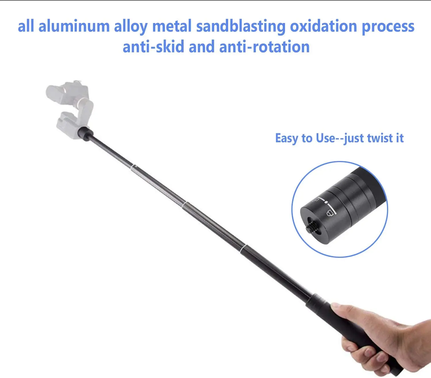

74CM Extendable Handheld Selfie Stick Telescoping Pole For DJI OM 4/OSMO Mobile 3 2 Feiyu Zhiyun Stabilizer Gimbal Accessories