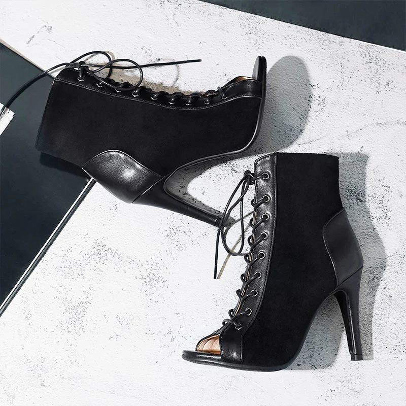 SWDZM Sexy stiletto Women Latin Dance Shoes High Heels Boots Women's Dancing Shoes Salsa Dance Boots Ballroom Spring/Autumn