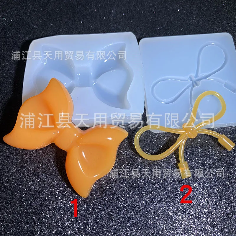 

DIY Ornament Slim Bow Crystal Glue Handmade Phone Case Decoration Hair Rope Accessories Mold Resin Mould 16710
