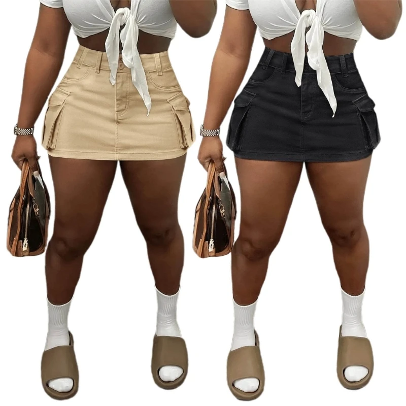 

Новая стильная Летняя женская супер короткая юбка, Модная супер короткая юбка на пуговицах в уличном стиле