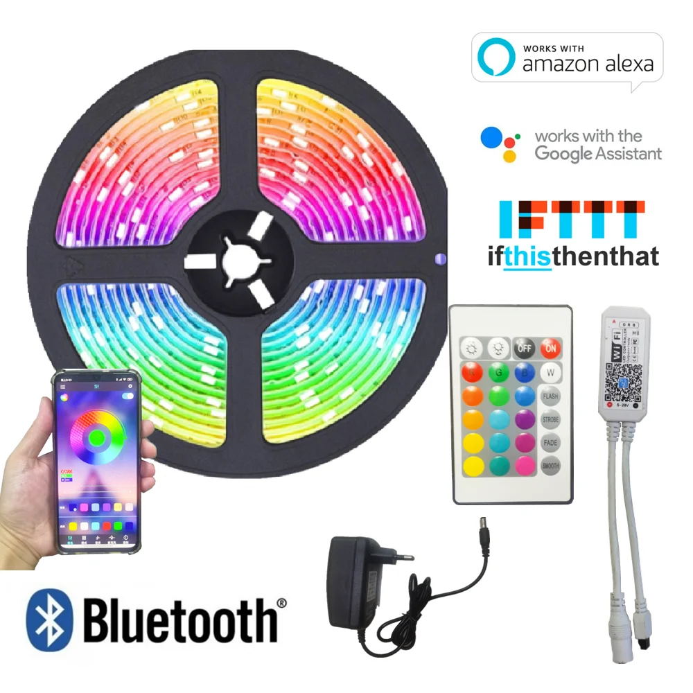 Светильник ные ленты с Bluetooth и Wi-Fi контроллером гибкая декоративная