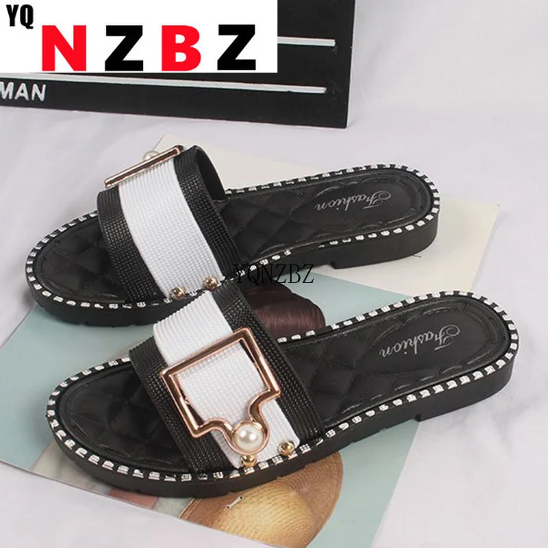 

Fashion New Sandals 2022 Summer Women Flip Flops Slingback Shoes Gladiator Classic Casual Slippers Pearl Shallow Dress Slides