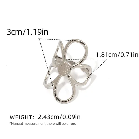 Кольца LATS из нержавеющей стали с цветком ромашки