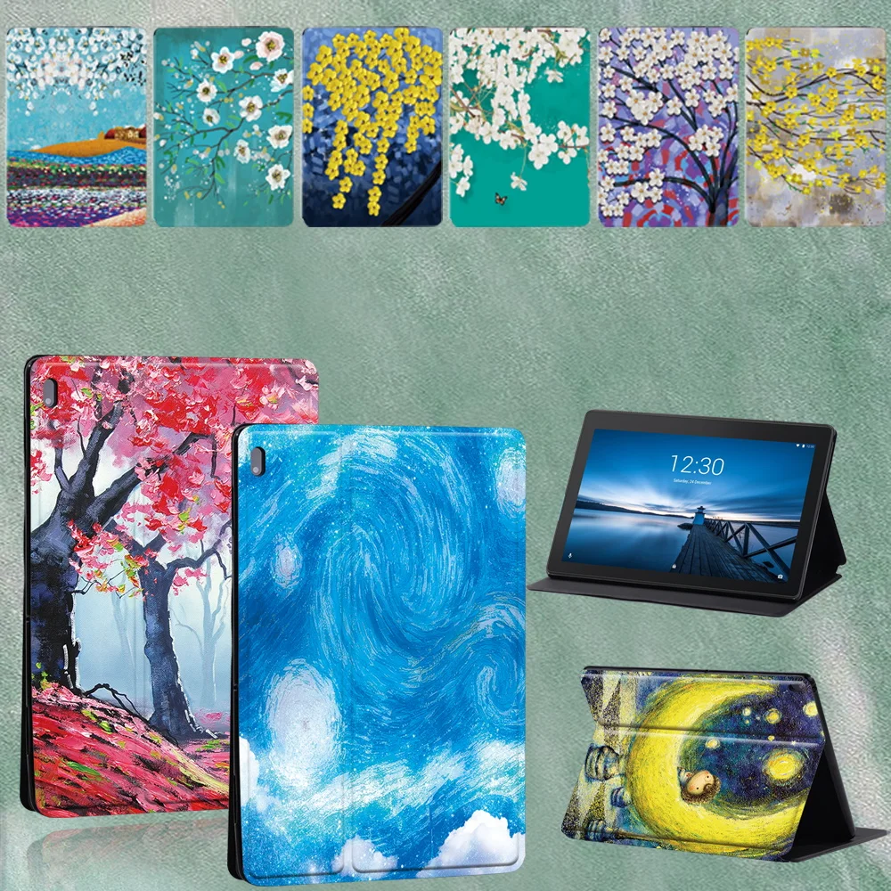 

Tablet Case 10.1 Inch for Tab M10 HD/Tab E10/M10 TB-X605F X505F Leather Folding Tablet Cover for Lenovo Tab M10 FHD Plus//M7/M8